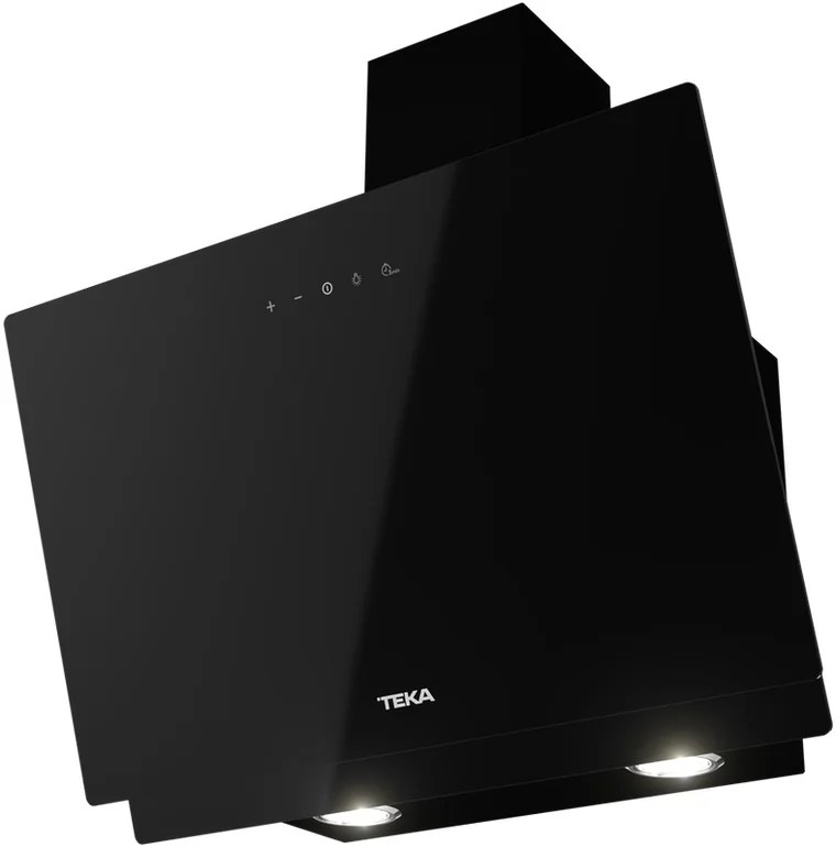 Teka DVN 64030 BK Decorative Fireplace Hood, Color: Black Crystal, Perimetral Extraction, Touch Control, 598mm Width, 2 Motors, Stainless Steel Filters