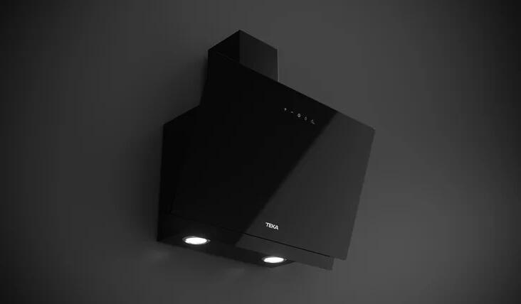 Teka DVN 64030 BK Decorative Fireplace Hood, Color: Black Crystal, Perimetral Extraction, Touch Control, 598mm Width, 2 Motors, Stainless Steel Filters