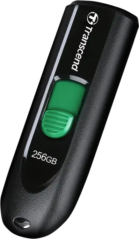 Transcend JetFlash 790C 256GB USB 3.2 Gen 1 Type-C Flash Drive, 90MB/s Read, 45MB/s Write, Capless Retractable Slider, Black