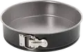 Set de 3 piese forme de copt Tefal Easybake J174S274 din otel carbon antiaderent, include tava rotunda cu bordura detaibila 26cm, baza Savarin si tava dreptunghiulara 26cm, gri