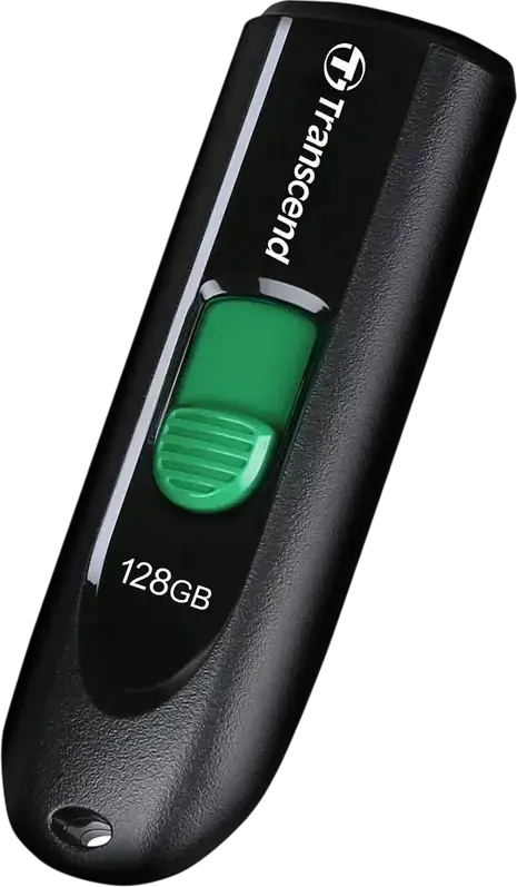 Transcend JetFlash 790C 128GB USB 3.2 Gen 1 Type-C Flash Drive, 5Gbps Transfer Speed, Capless Retractable Slider Design, Black