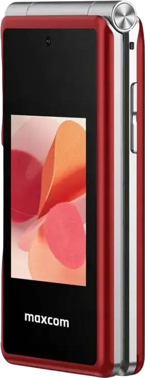 MaxCom MM835 Flip 4G DS Clamshell Phone, 3.5" IPS Display, Dual nano-SIM, 4G LTE, IP54 Waterproof, SOS Button, Red