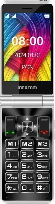 MaxCom MM835 Flip 4G DS Clamshell Phone, 3.5" IPS Display, Dual nano-SIM, 4G LTE, IP54 Waterproof, SOS Button, Red