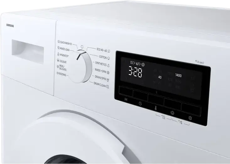 Masina de spalat rufe Samsung WW70FG3M05TWLF cu incarcare frontala, 7 kg, Tehnologie Digital Inverter, Hygiene Steam, Drum Clean, 1400 rpm, Clasa A, Alb