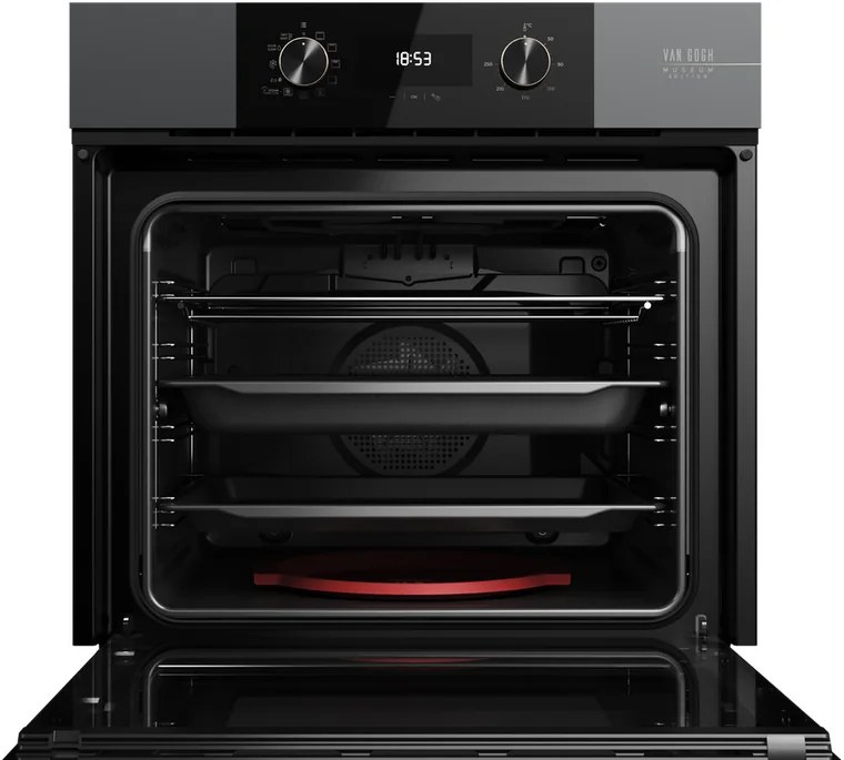 Cuptor Incorporabil Multifunctional Teka HLB 84-V Gogh, Editie Van Gogh Museum, Capacitate 70L, Clasa Energetica A+, HydroClean PRO, 9 Functii, Sticla Neagra