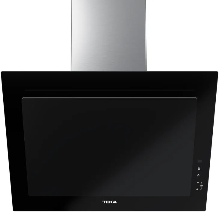 Hota decorativa verticala de camin Teka DVT 68660 TBS BK, 600mm, Sticla Neagra, Extractie Duala Perimetrala, Control Touch, 584 m3/h, Clasa Energetica A+