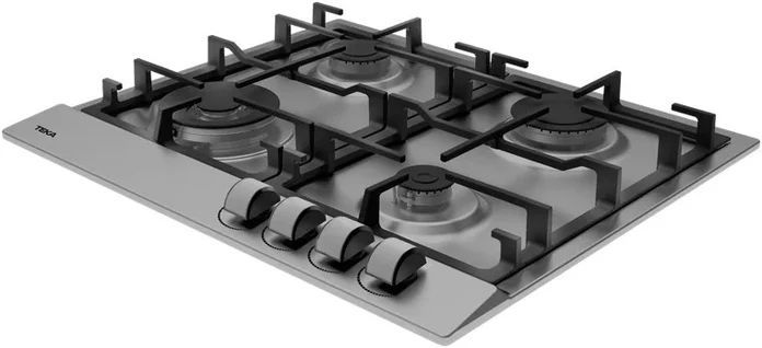Teka GSC 64320 XBC IX Gas Hob, 4 Burners, Brushed Stainless Steel, Cast Iron Grates, Flame Supervision Safety, 580x500mm