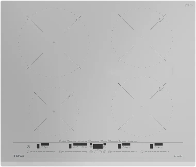 Teka IZC 64630 SM Induction Cooktop, 4 Cooking Zones, MultiSlider Touch Control, SCHOTT CERAN Steam Grey Glass, 60x51 cm, 7200W, MasterSense