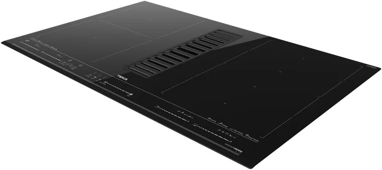 Teka AFF 87601 MST BK MasterSense Air Built-in Induction Hob with Integrated Extractor Hood, 4 Zones, Touch Control Multislider, 80cm, Black Glass
