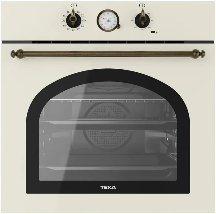 Cuptor Built-in Multifunctional Teka HRB 6300 VN Country Style, Capacitate 70L, Vanilla Rustic, 9 Functii, Hydroclean PRO, Clasa Energetica A