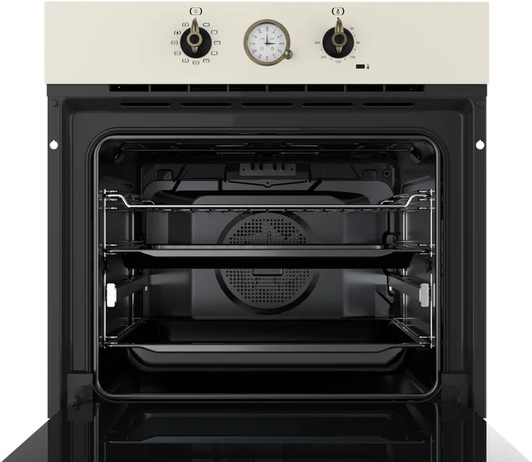 Cuptor Built-in Multifunctional Teka HRB 6300 VN Country Style, Capacitate 70L, Vanilla Rustic, 9 Functii, Hydroclean PRO, Clasa Energetica A