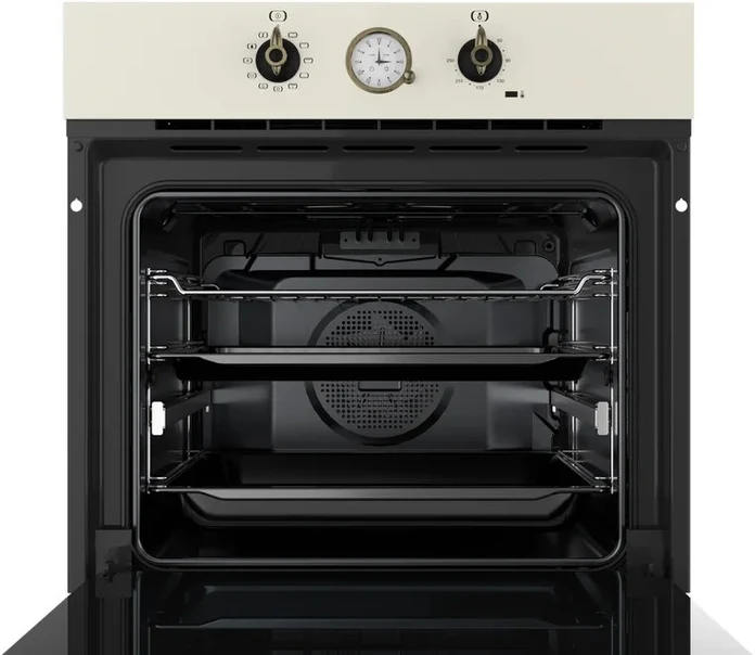 Cuptor Built-in Multifunctional Teka HRB 6300 VN Country Style, Capacitate 70L, Vanilla Rustic, 9 Functii, Hydroclean PRO, Clasa Energetica A