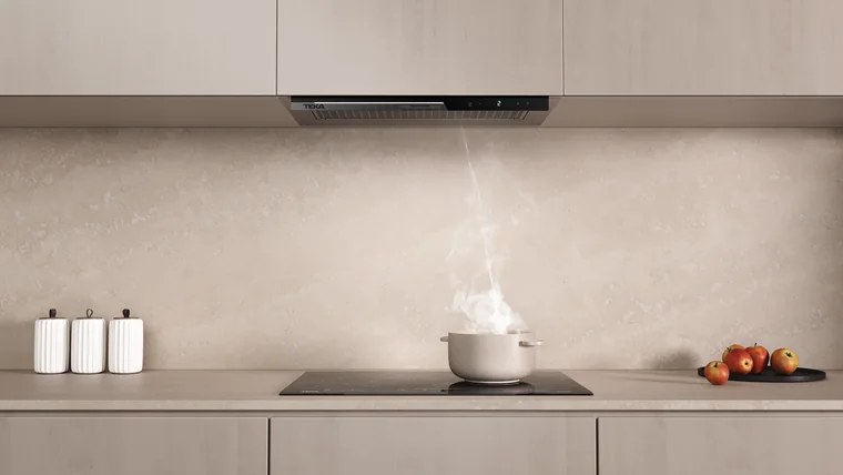 Teka GFI 67350 EOS IX Fully Integrated Kitchen Hood, Stainless Steel and Black Glass, 592mm, Touch Control, ECO Power Motor, 3 Speeds + Turbo