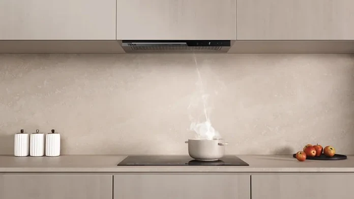 Teka GFI 67350 EOS IX Fully Integrated Kitchen Hood, Stainless Steel and Black Glass, 592mm, Touch Control, ECO Power Motor, 3 Speeds + Turbo
