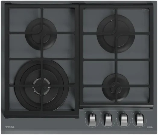 Газовая варочная панель на стекле Teka GZC 64320 ST Urban Colors, 60см, 4 высокоэффективных горелки SABAF, ExactFlame 9 уровней, чугунные решетки