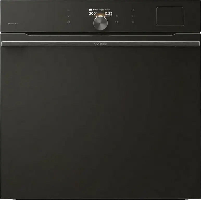 Встраиваемый электрический духовой шкаф Gorenje BSA6138B, 77 л, класс A+, пиролитическая очистка, SteamAssist Pro, ConnectLife, черный, набор из 4 предметов