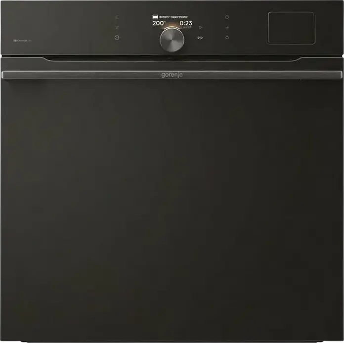 Встраиваемый электрический духовой шкаф Gorenje BSA6138B, 77 л, класс A+, пиролитическая очистка, SteamAssist Pro, ConnectLife, черный, набор из 4 предметов