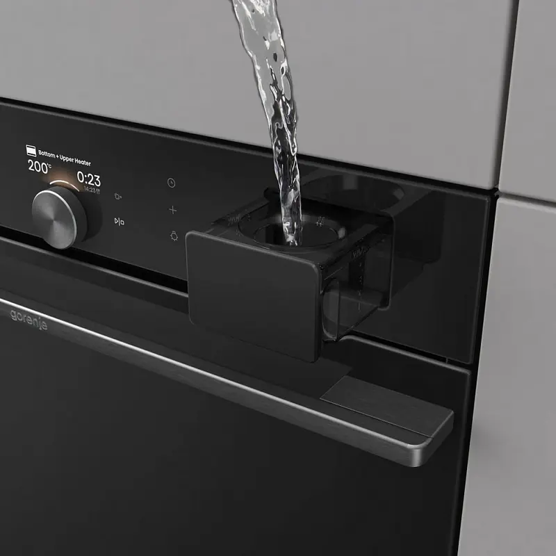 Встраиваемый электрический духовой шкаф Gorenje BSA6138B, 77 л, класс A+, пиролитическая очистка, SteamAssist Pro, ConnectLife, черный, набор из 4 предметов