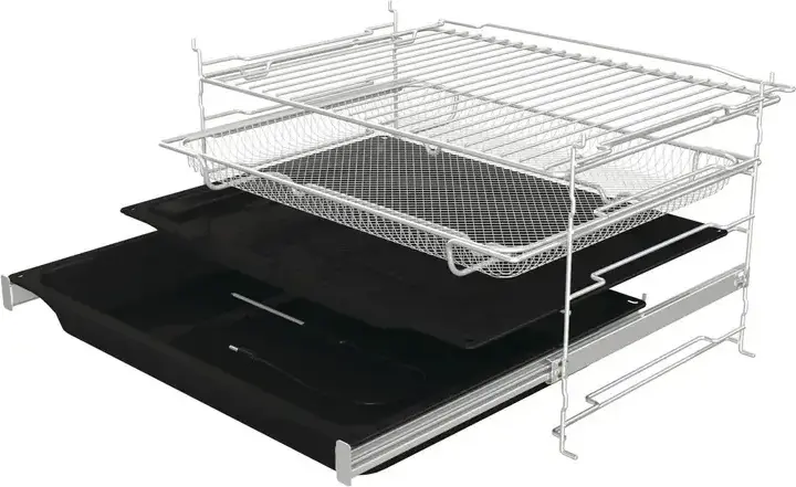 Встраиваемый электрический духовой шкаф Gorenje BSA6138B, 77 л, класс A+, пиролитическая очистка, SteamAssist Pro, ConnectLife, черный, набор из 4 предметов
