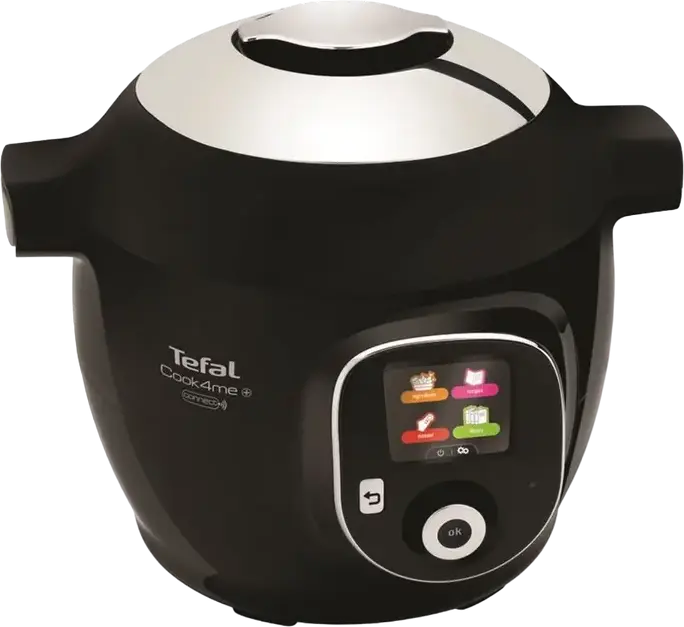 Tefal Cook4Me+ Connect CY855830 Intelligent Multicooker and Pressure Cooker, 6L Ceramic Bowl, 1600W, 50 Auto Programs, Bluetooth Smartphone Control, Black