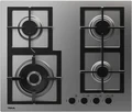Teka EFX 60.1 AI AL DR CI Gas Hob, 60cm Brushed Stainless Steel, 4 Burners including Double Crown 4kW, Cast Iron Connected Grates, Flame Safety