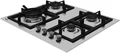 Teka EFX 60.1 AI AL DR CI Gas Hob, 60cm Brushed Stainless Steel, 4 Burners including Double Crown 4kW, Cast Iron Connected Grates, Flame Safety