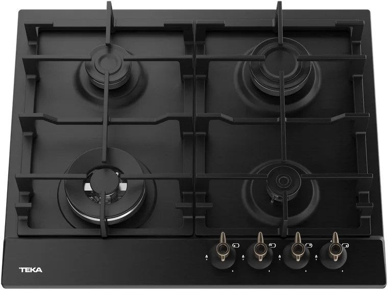 Газовая варочная панель Teka GSC 64320 RBC, Цвет: AT OB, 4 конфорки, чугунные решетки, встроенный электроподжиг, газ-контроль, 580 x 500 мм