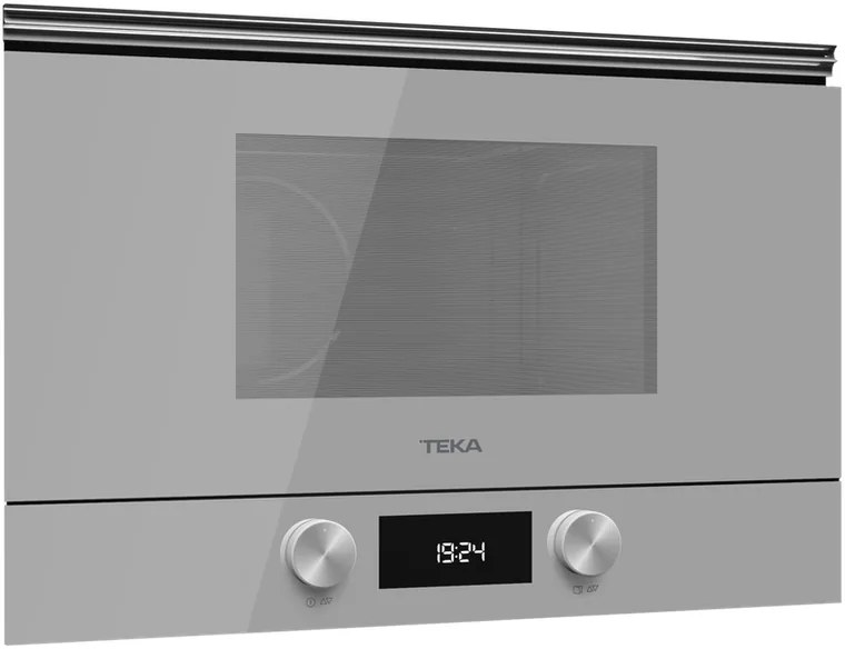 Teka ML 8220 BIS L SM Built-in Microwave Oven with Grill, 21.56L, 850W, Steam Grey Infinity Glass, Ceramic Base, Stainless Steel Interior