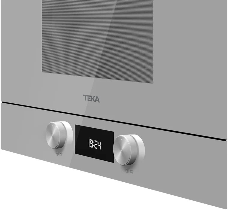 Teka ML 8220 BIS L SM Built-in Microwave Oven with Grill, 21.56L, 850W, Steam Grey Infinity Glass, Ceramic Base, Stainless Steel Interior
