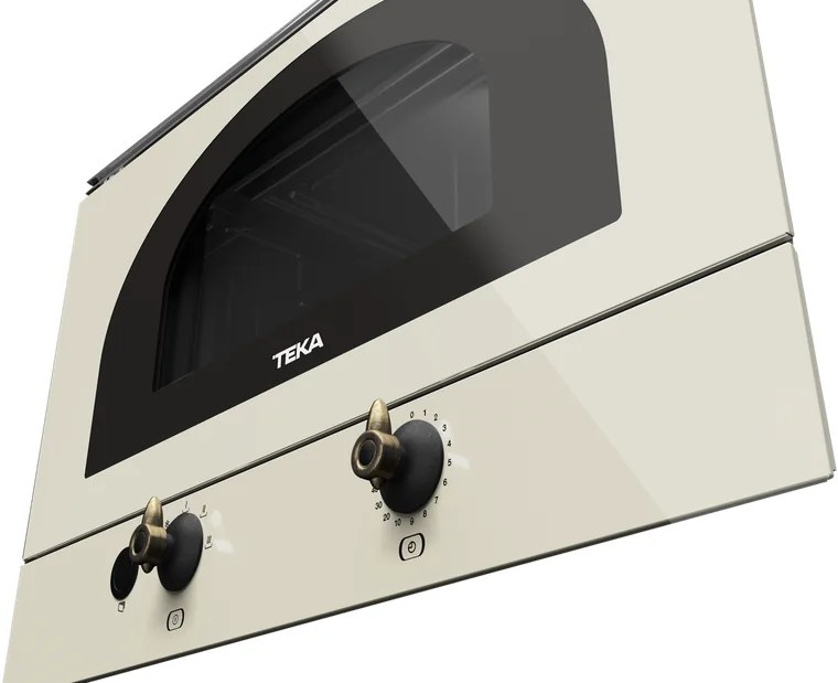 Cuptor cu microunde incorporabil Teka MWR 22 BI, Capacitate 22L, Putere 850W, Interior din Inox, Baza Ceramic cu Grill, Culoare Vanilla, Stil Country