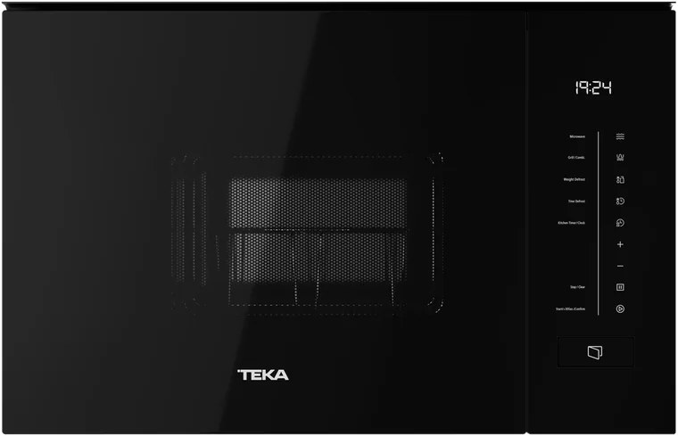 Teka MLEG 820 FI BK FullBlack Edition Built-in Microwave Oven with Grill, 20L Capacity, 800W Power, 8 Auto Programs, Stainless Steel, Black