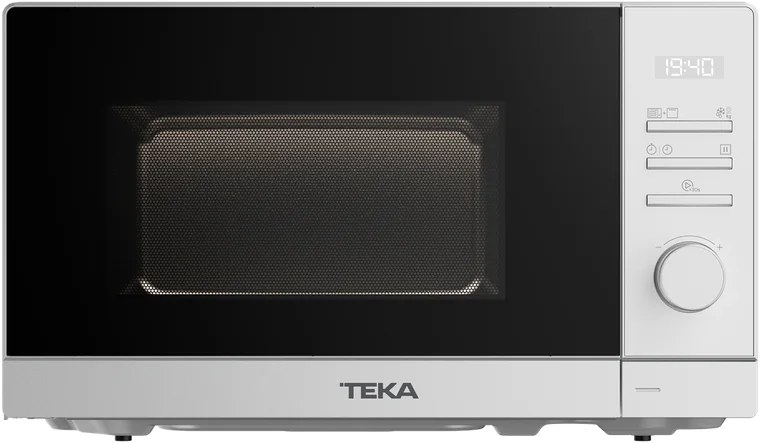 Cuptor cu microunde Teka MWE FS20 G cu Grill, freestanding, Capacitate 20L, Putere Microunde 700W, Grill Quartz 1000W, Alb, Control Electronic, Blocare Copii