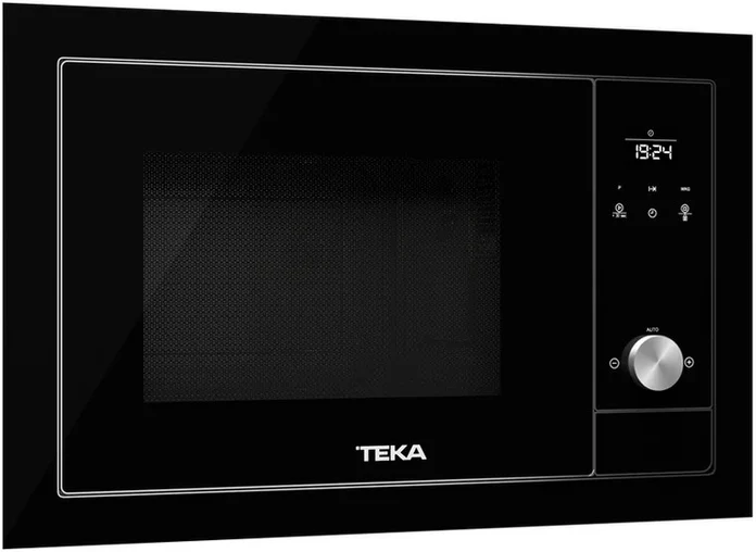 Teka ML 8200 BIS BK Built-in Microwave Oven with Grill, Urban Colours Infinity Glass Black, 1200W, 18L Capacity, Touch Control TFT Display