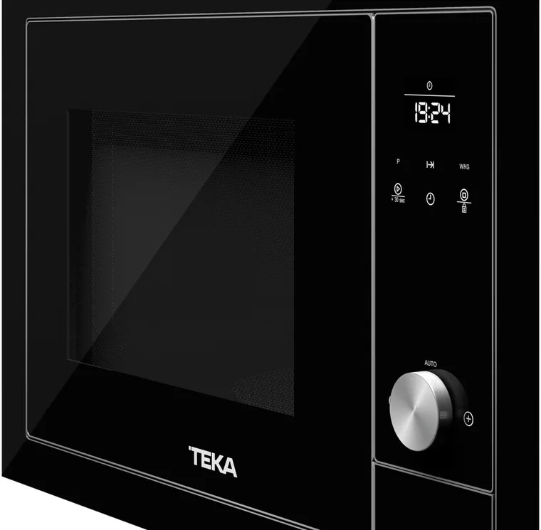 Teka ML 8200 BIS BK Built-in Microwave Oven with Grill, Urban Colours Infinity Glass Black, 1200W, 18L Capacity, Touch Control TFT Display