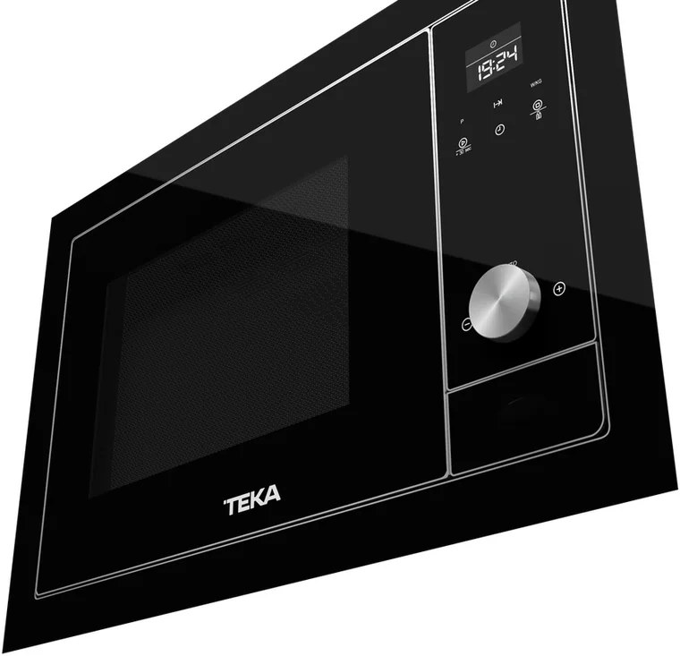 Teka ML 8200 BIS BK Built-in Microwave Oven with Grill, Urban Colours Infinity Glass Black, 1200W, 18L Capacity, Touch Control TFT Display