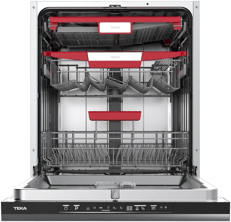Teka DFI 46760 Fully Built-in Dishwasher, 60 cm, 14 Place Settings, 6 Programs, Premium Dry Automatic Door Opening, Aqua Stop, Energy Class D