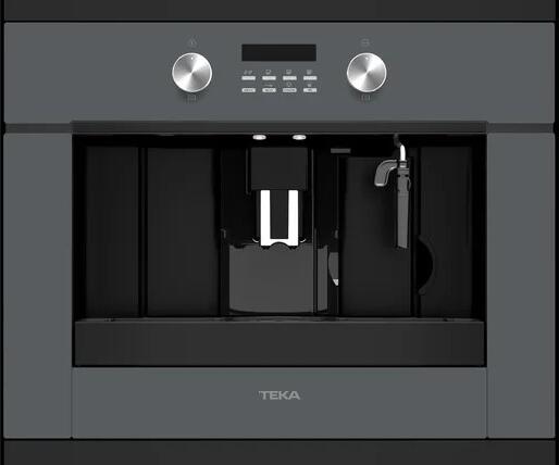 Teka CLC 855 GM Built-in Coffee Maker, Silver, with Automatic Programs for Coffee, Tea, and Steam, Dual Spout for Two Cups Simultaneous Brewing