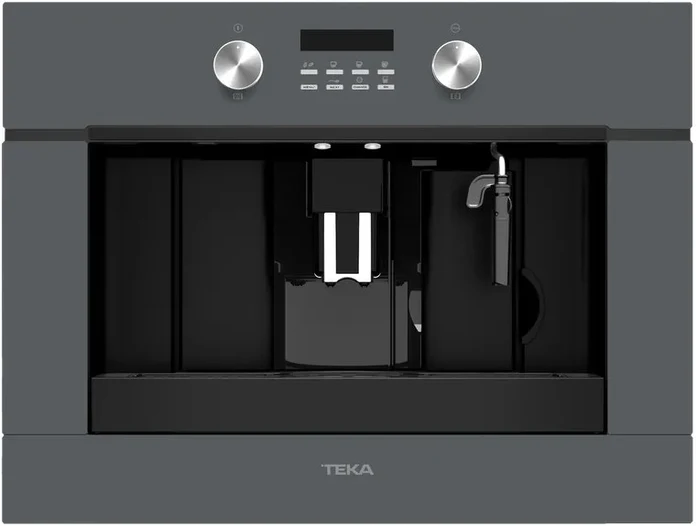 Teka CLC 855 GM Built-in Coffee Maker, Silver, with Automatic Programs for Coffee, Tea, and Steam, Dual Spout for Two Cups Simultaneous Brewing