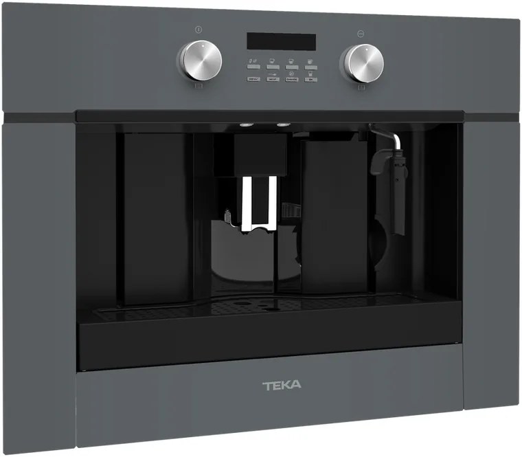 Teka CLC 855 GM Built-in Coffee Maker, Silver, with Automatic Programs for Coffee, Tea, and Steam, Dual Spout for Two Cups Simultaneous Brewing