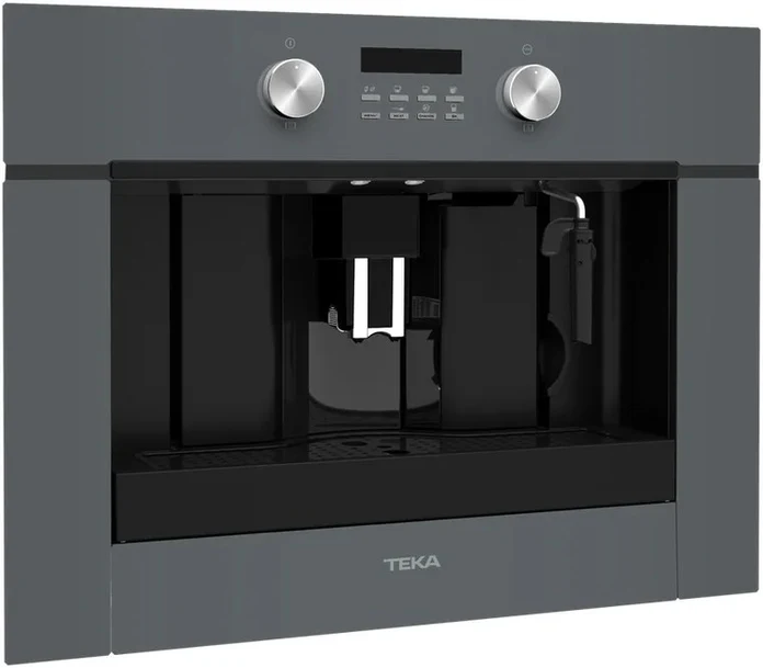 Teka CLC 855 GM Built-in Coffee Maker, Silver, with Automatic Programs for Coffee, Tea, and Steam, Dual Spout for Two Cups Simultaneous Brewing