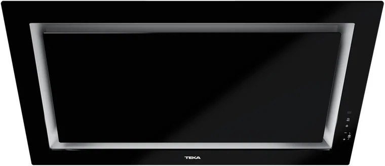 Teka DLV 99670 BK TOS Vertical Decorative Kitchen Hood, 900mm, Black Glass, Touch Control, LED Lighting, 590 m3/h Extraction, Timer, Perimetral System