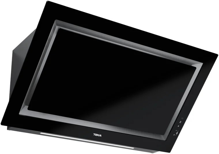 Teka DLV 99670 BK TOS Vertical Decorative Kitchen Hood, 900mm, Black Glass, Touch Control, LED Lighting, 590 m3/h Extraction, Timer, Perimetral System