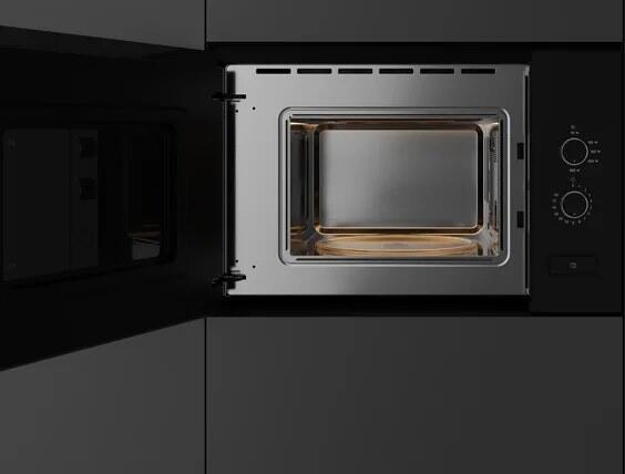 Встраиваемый микроволновый печь Teka ML 820 FI BK с кварцевым грилем, объем 20 л, мощность 1250 Вт, камера из нержавеющей стали, черный