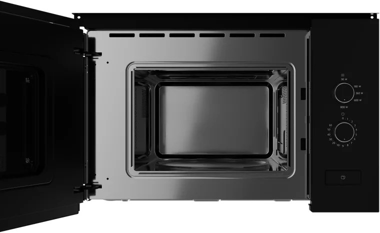 Встраиваемый микроволновый печь Teka ML 820 FI BK с кварцевым грилем, объем 20 л, мощность 1250 Вт, камера из нержавеющей стали, черный