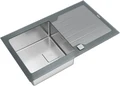 Кухонная мойка Teka DIAMOND RS15 Urban Colors с крылом, 1 чаша из нержавеющей стали, закаленное стекло PureLine Stone Grey, 860x510x200мм, SilentSmart