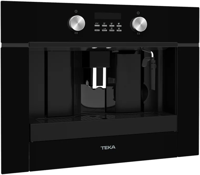Teka CLC 855 GM Built-in Coffee Maker, Black, with Automatic Programs for Coffee, Tea, and Steam, Dual Spout for Two Cups Simultaneous Brewing