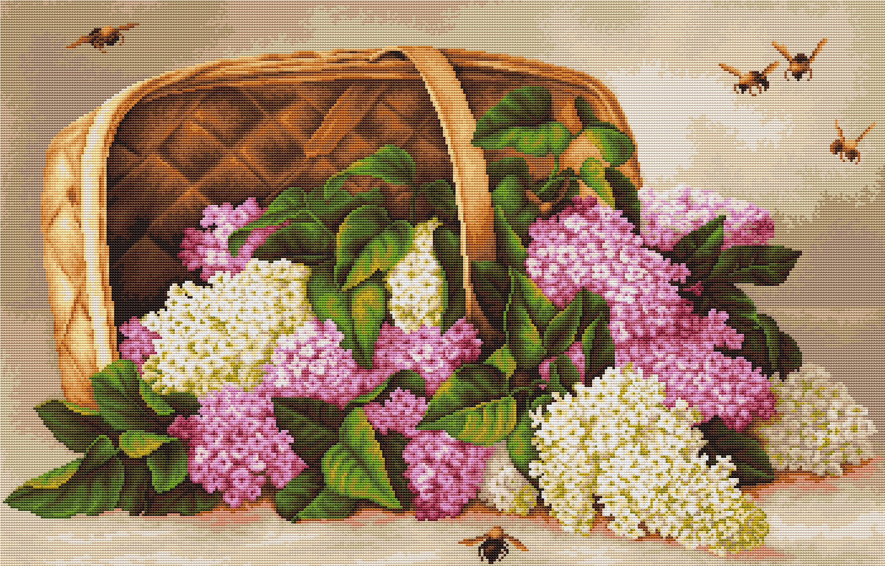 • Dimensiune: 35x23 cm Culori: 37 Pânză: Pointstitch canvas "Zweigart" Ață: muline "Anchor" • Premium quality • Set de Brodat Goblen Luca-S Set de Brodat Goblen Luca-S - Cos cu liliac, G501