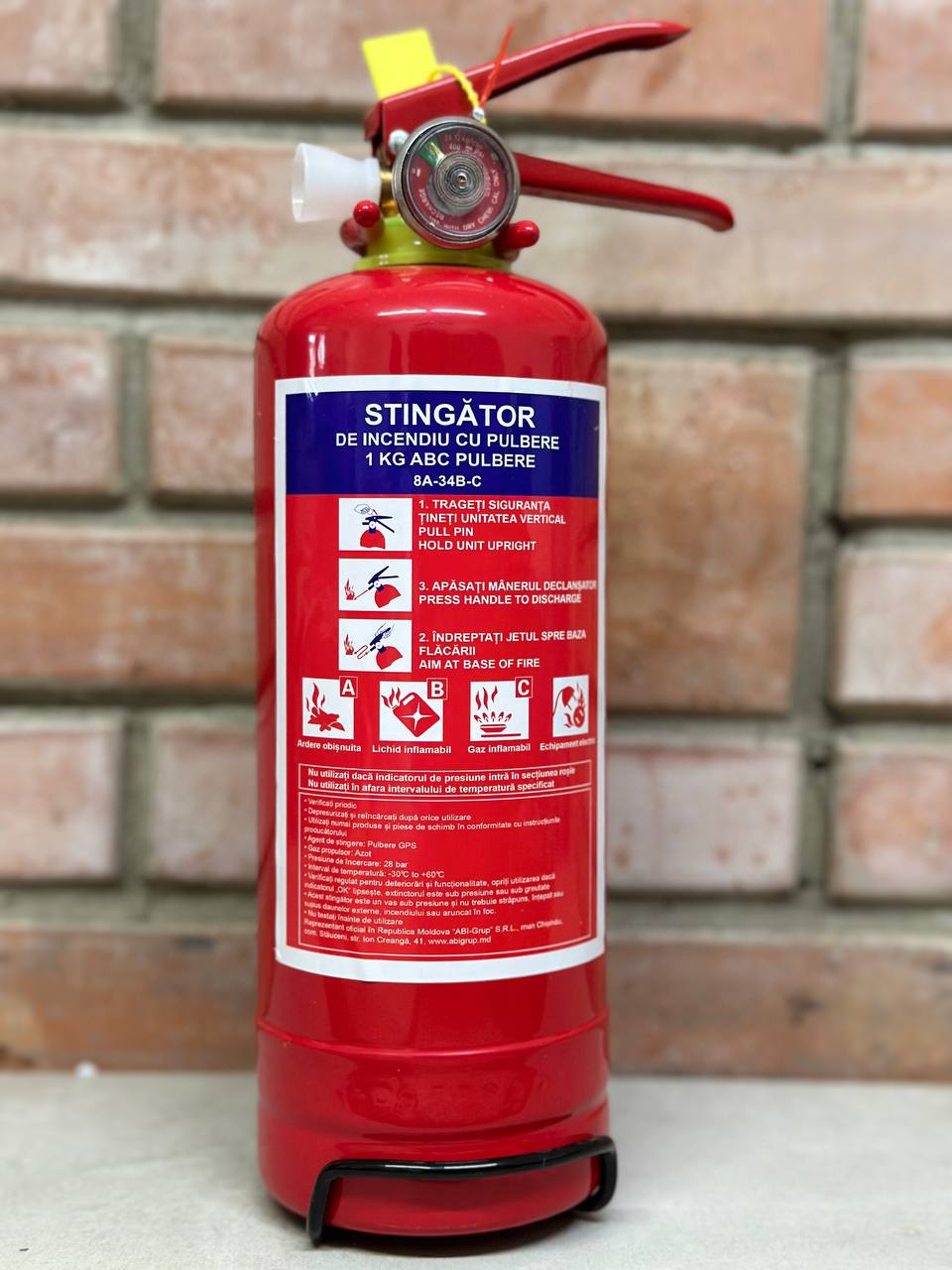 AbiGrup Stingător de incendiu cu pulbere 1 kg pentru automobil Порошковый огнетушитель 1 кг для автомобиля
