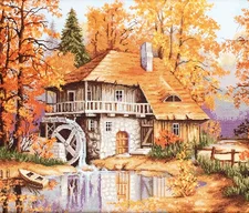 • Dimensiune: 37x26 cm Culori: 36 Pânză: Pointstitch canvas "Zweigart" Ață: muline "Anchor" • Set de Brodat Goblen Luca-S Set de Brodat Goblen Luca-S - Peisaj de toamnă, G481