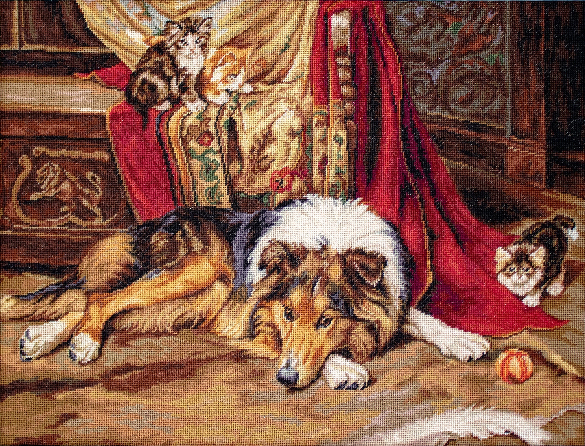 Dimensiune: 32x24 cm Culori: 42 Pânză: Pointstitch canvas 25 ct. "Zweigart" Ață: muline "Anchor" Wright Barker Set de Brodat Goblen Luca-S Set de Brodat Goblen Luca-S - Prieten indispus, G585